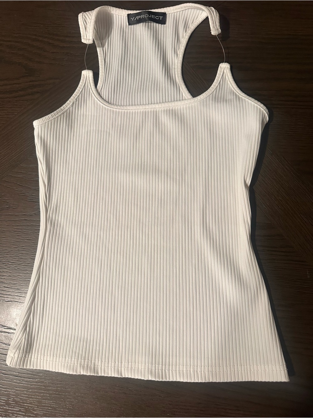 Y/Project Cream Ribbed Racerback Tank Top